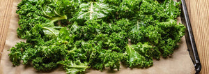 kale chips on a baking sheet