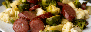 polska kielbasa and vegetables