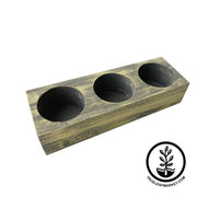 mossy green barnwood style planter box three hole